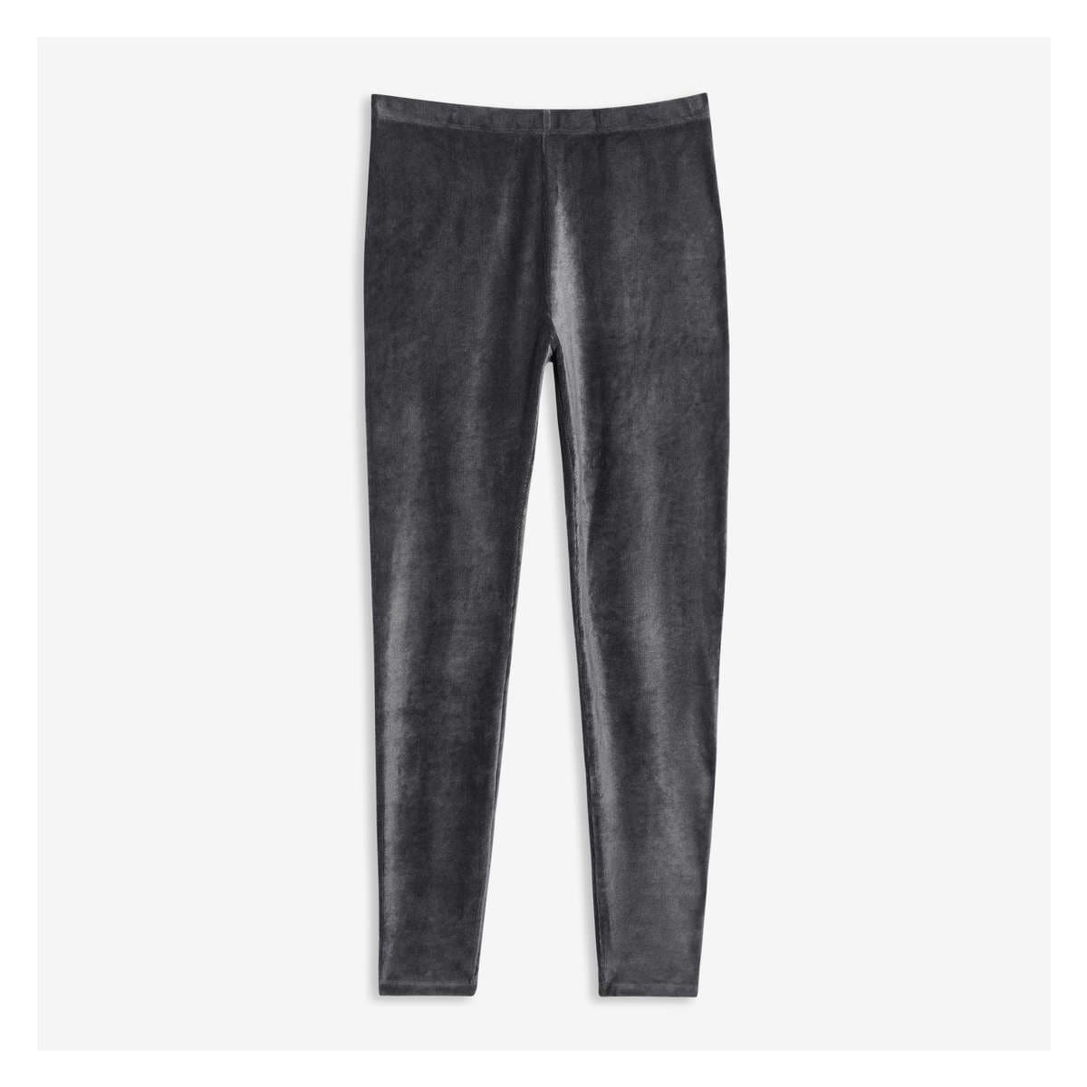 Grey velvet outlet leggings